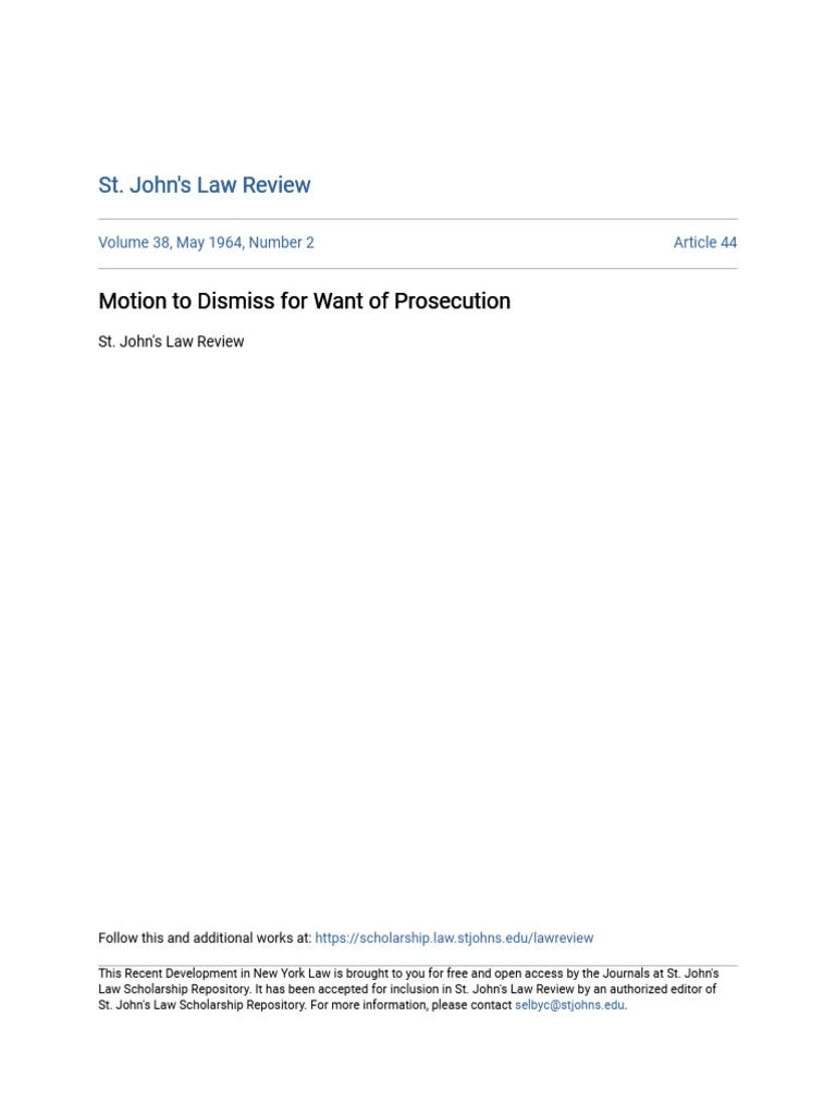 What Does Dismiss For Want Of Prosecution Mean