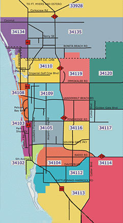 Collier County Zip Code Map – Map VectorCampus Map
