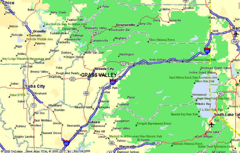 Map Of Grass Valley Ca