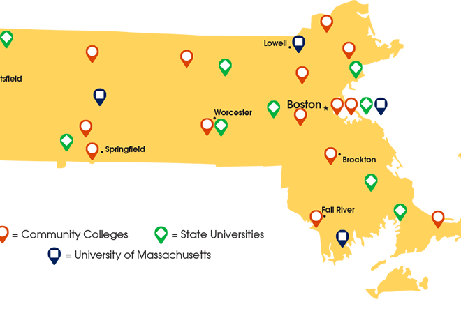 Map Of Colleges In Massachusetts