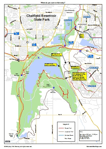 State Park Map of Chatfield Reservoir