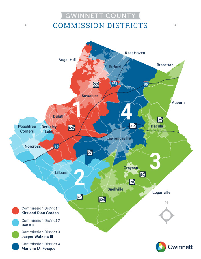 District Map of Gwinnett County