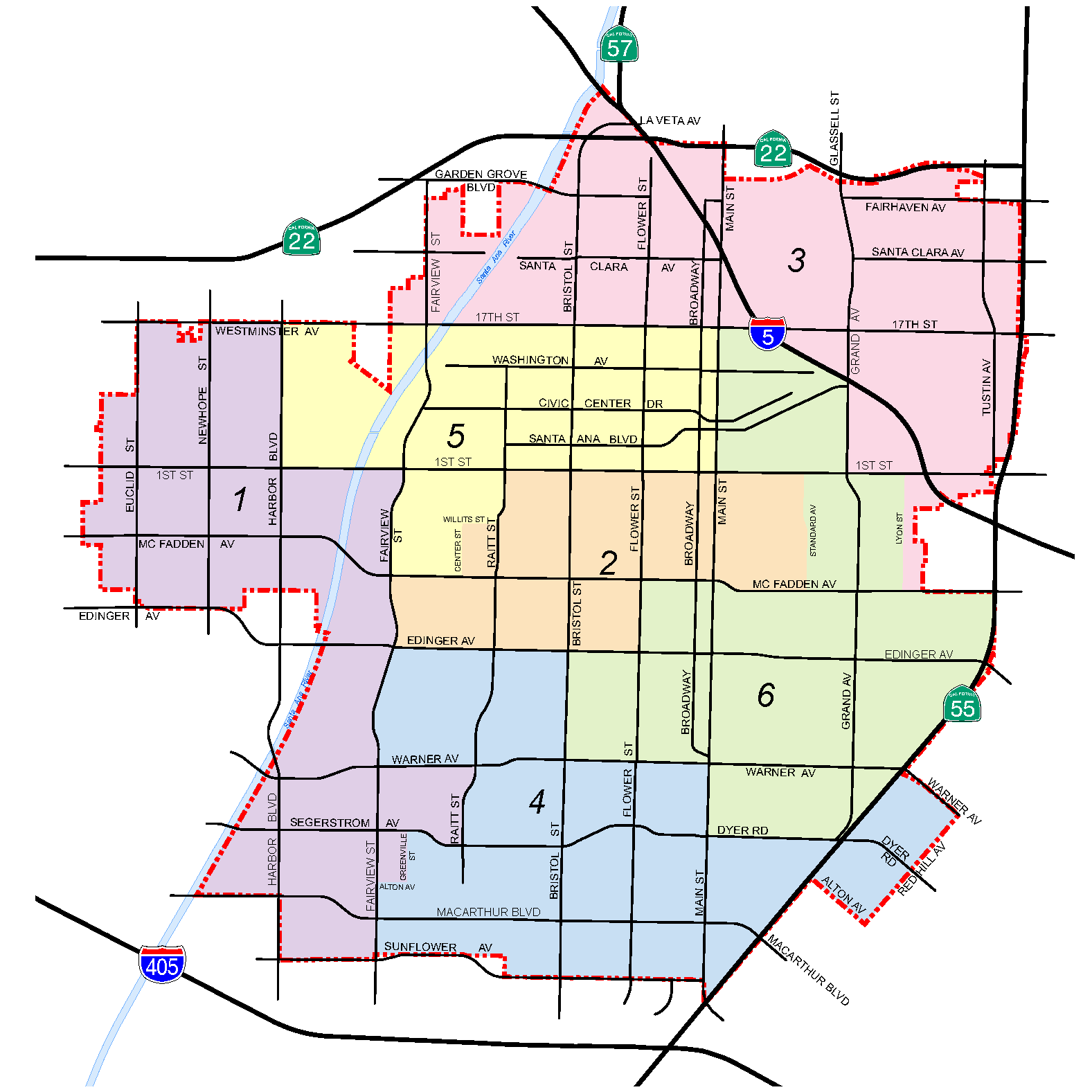 City Council Ward Map - Santa Ana