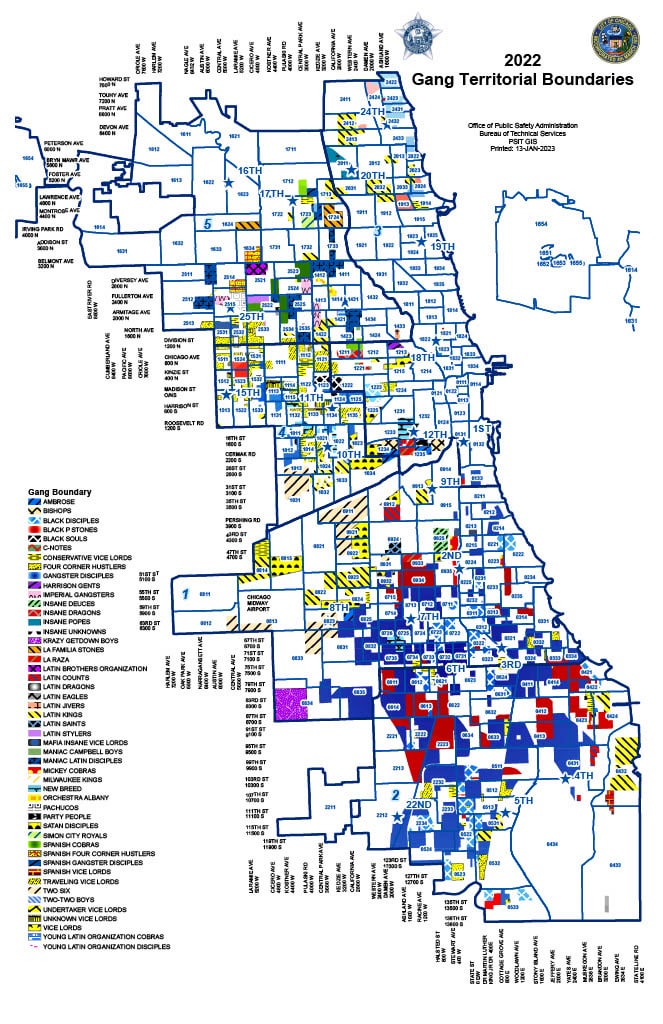 2022 Gang Territorial Boundaries in Chicago