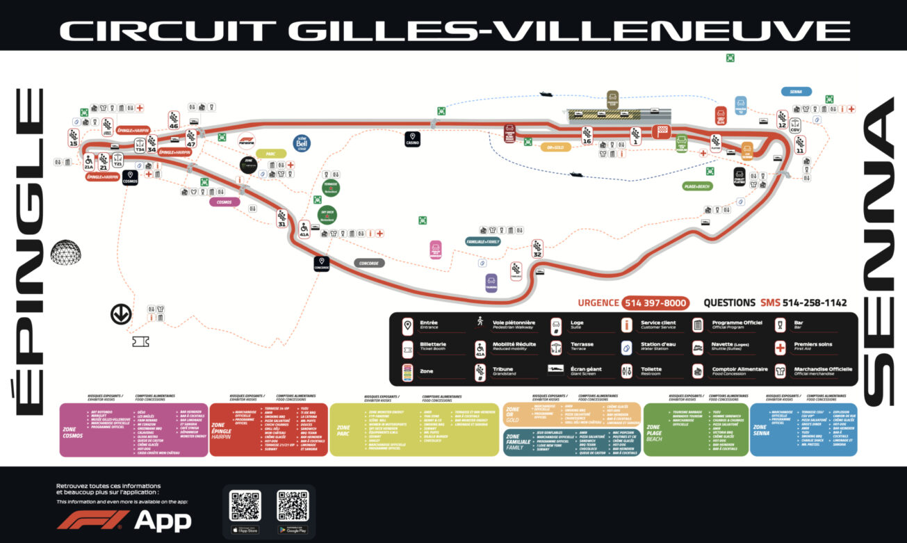 Trackside Canadian Grand Prix Circuit Map