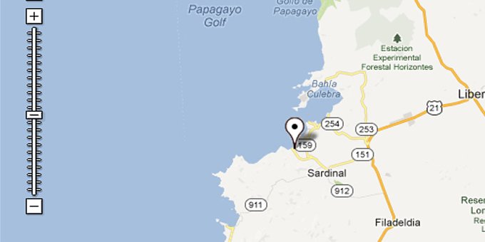 Map of Playa del Coco, Costa Rica