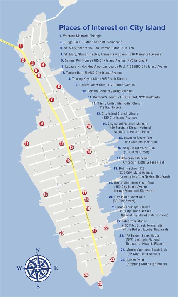 Walking Tour Map of City Island