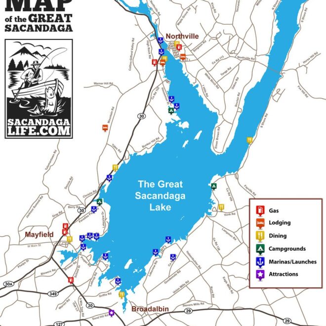 Map Of Great Sacandaga Lake