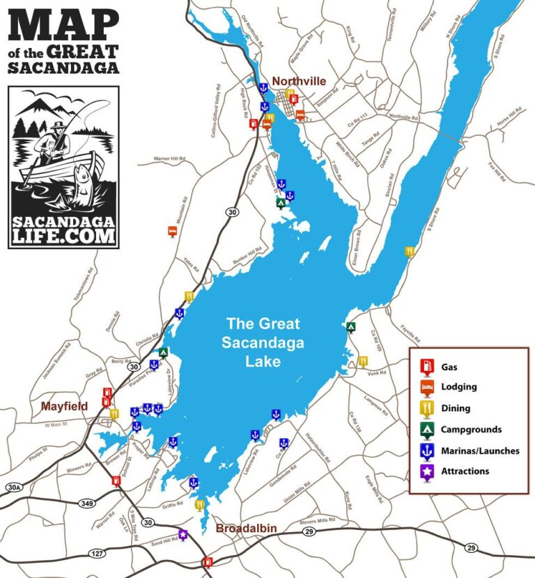 Map Of Great Sacandaga Lake