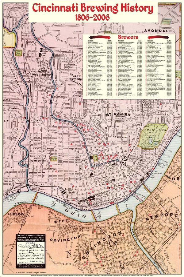 Cincinnati Brewing History Map