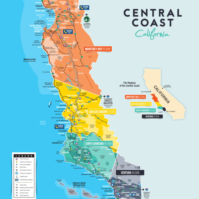 Map Of Coastal Cities In California