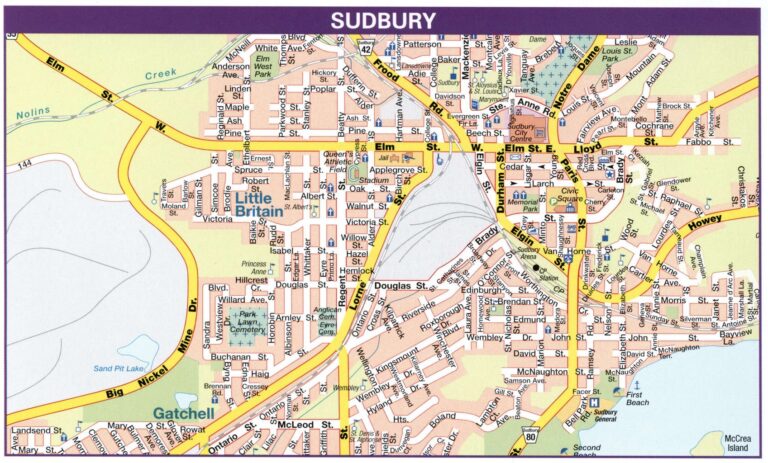 Map Of Greater Sudbury Ontario