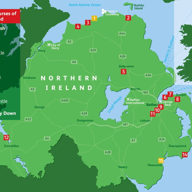 Map Of Golf Courses In Northern Ireland