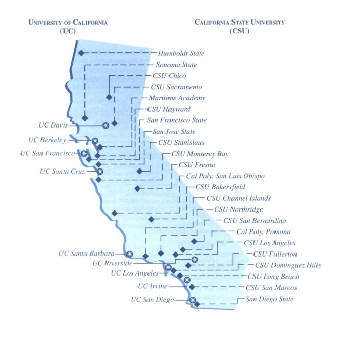 Map Of Colleges In California