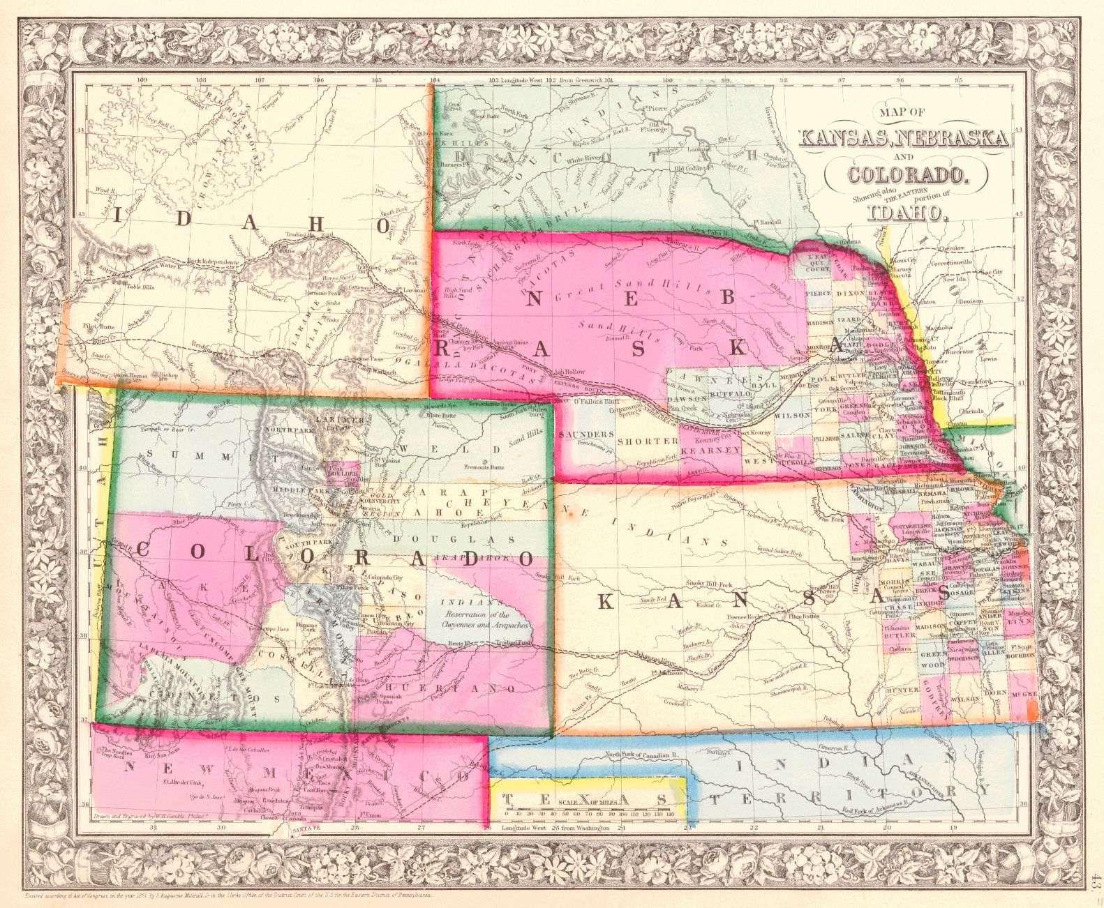 Canyon South Rim Map of Kansas and Colorado