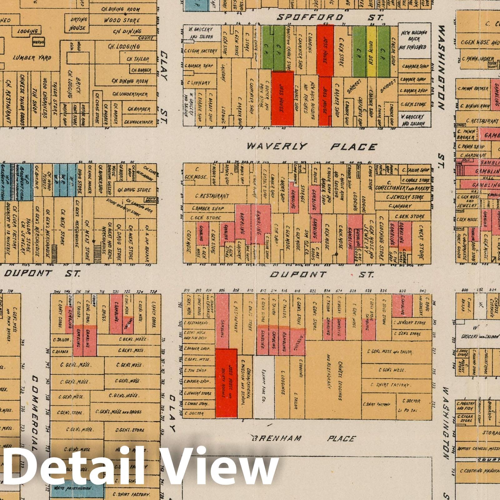 Historic Chinatown Map 1885