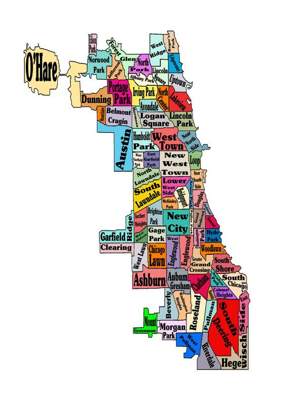 Printable Map Of Chicago Neighborhoods