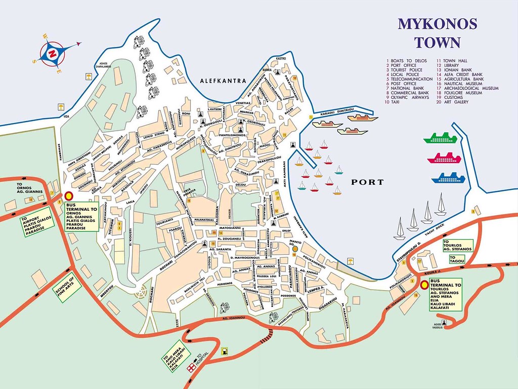 Map showcasing Mykonos from Flickr