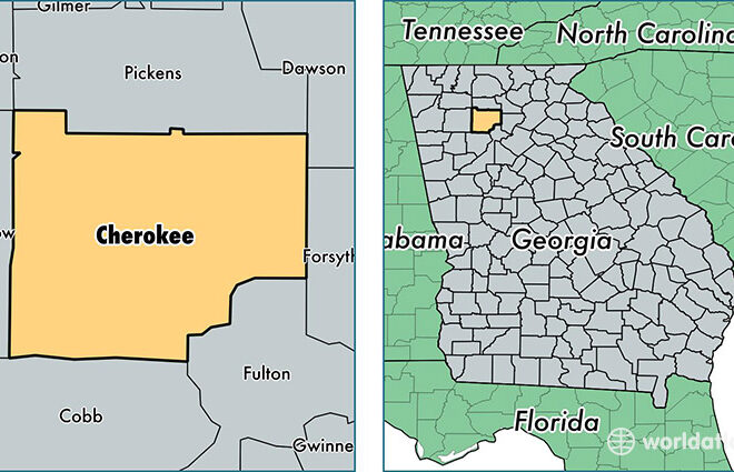 Map Of Cherokee County Ga