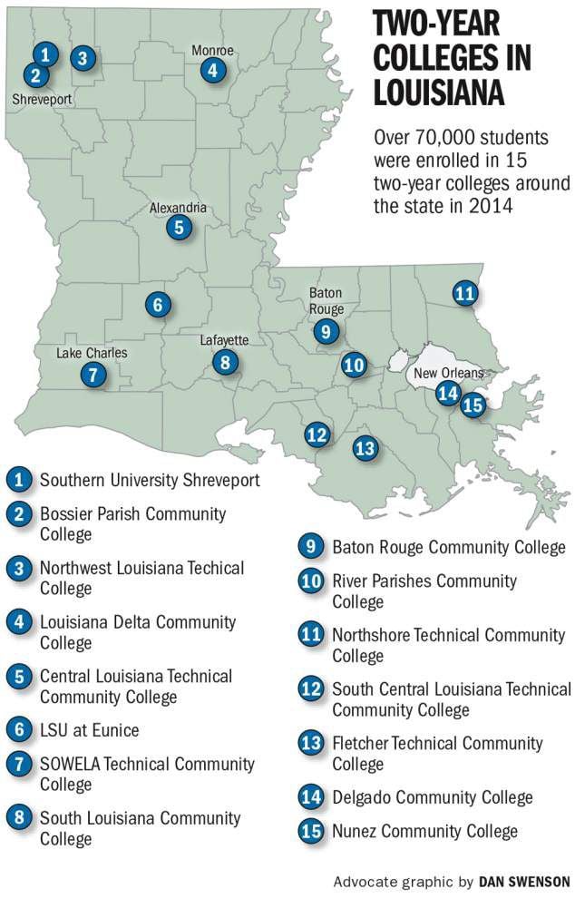 Colleges In Louisiana Map