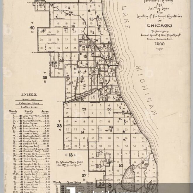 Map Of Chicago 1900