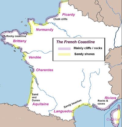 The French coast and beaches of France
