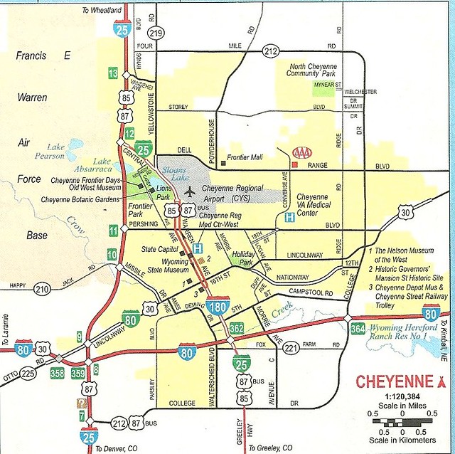 AAA Map of Cheyenne 2012