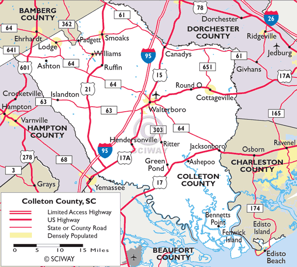Maps of Colleton County, South Carolina
