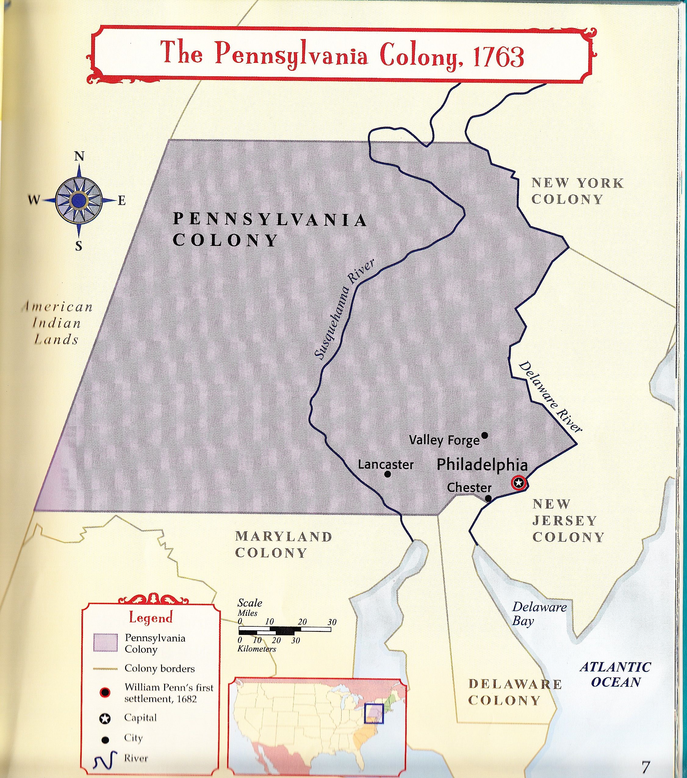 Historical depiction of Pennsylvania Colony