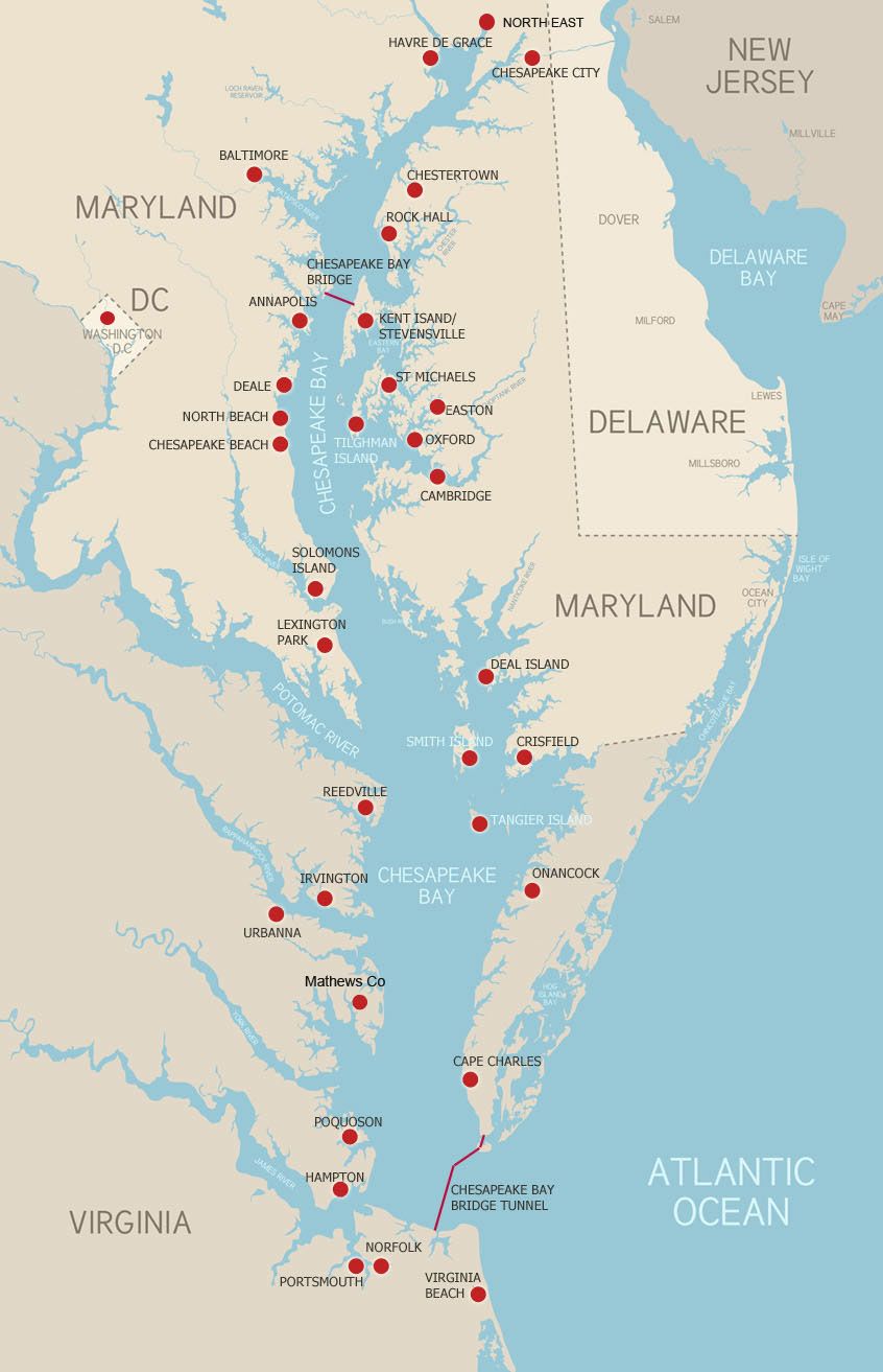 Chesapeake Bay Usa Map - Carolina Map