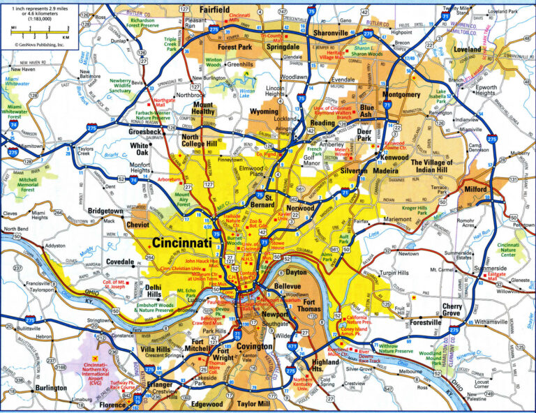 Map Of Cincinnati And Surrounding Areas