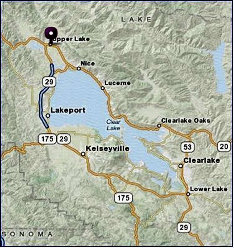 Map of Clear Lake area : Photos, Diagrams & Topos : SummitPost