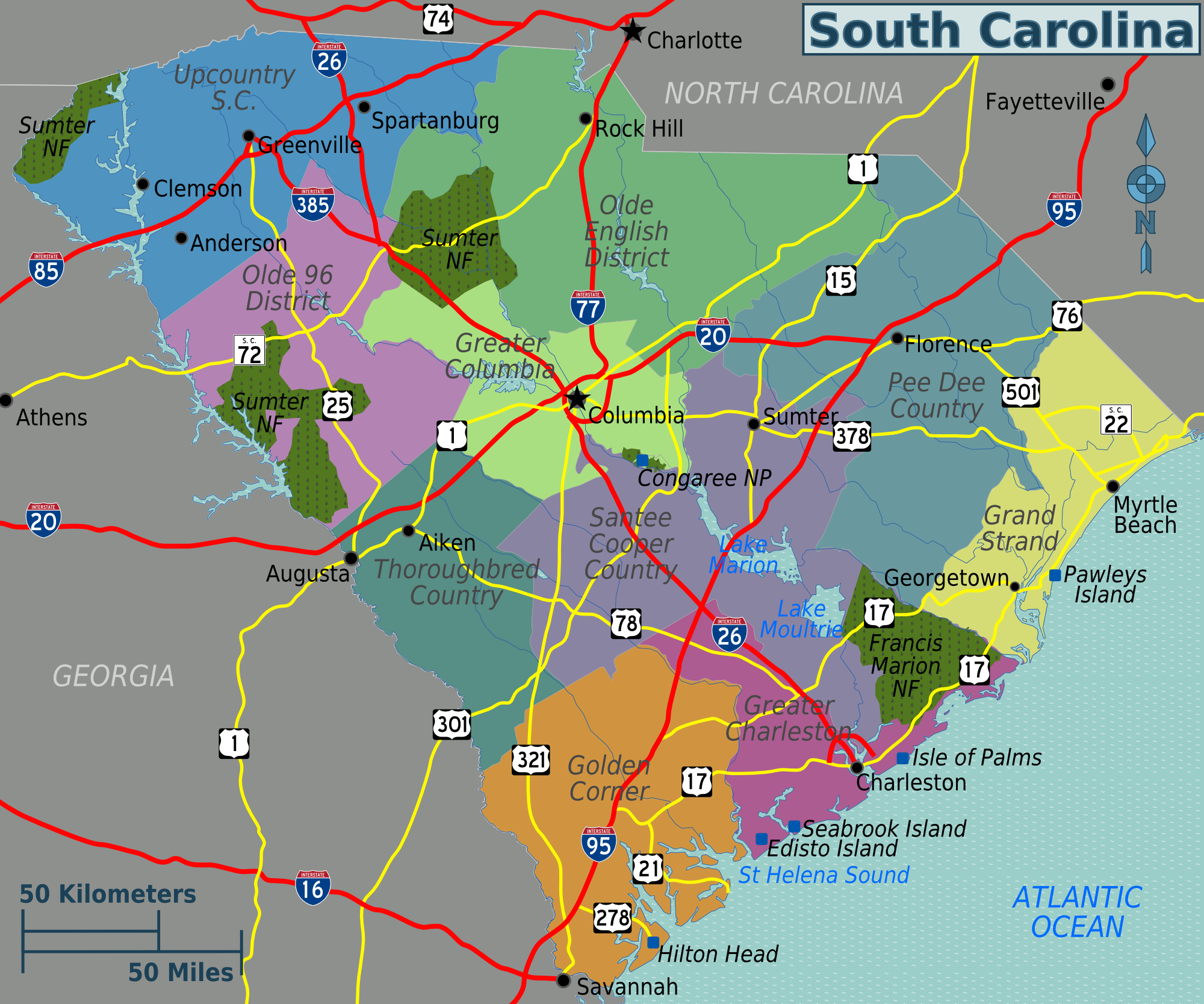 South Carolina Coastal Map