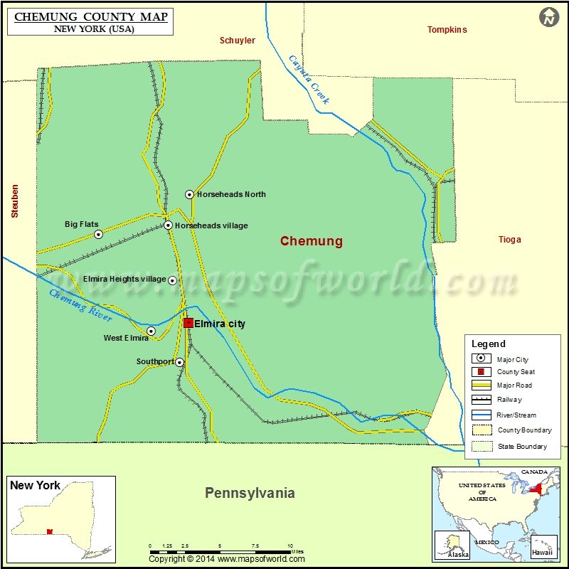 Chemung County Map