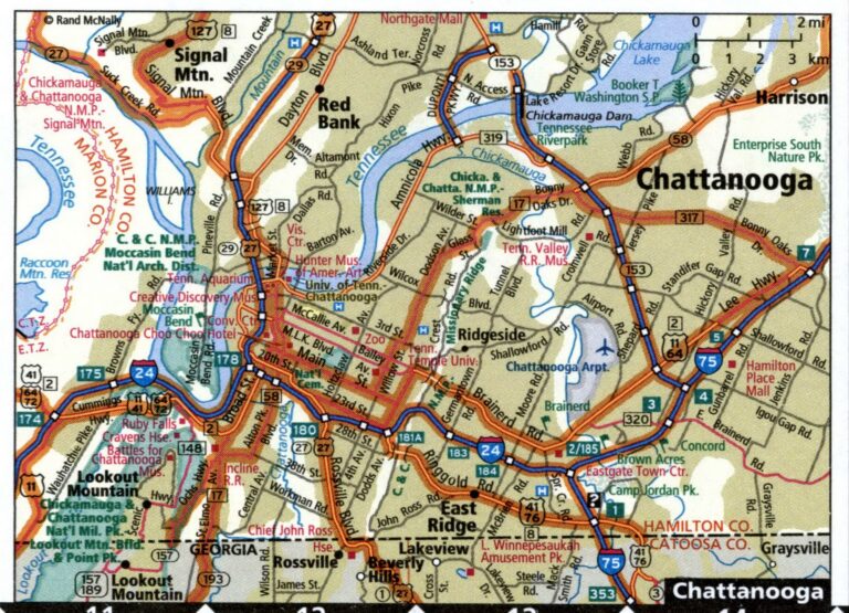 Map Of Chattanooga Tn