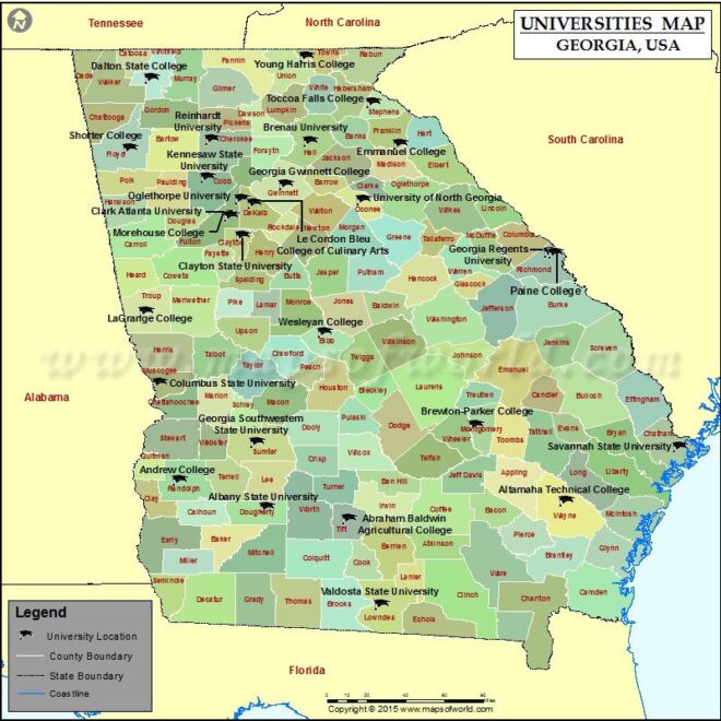 Map Of Colleges In Georgia