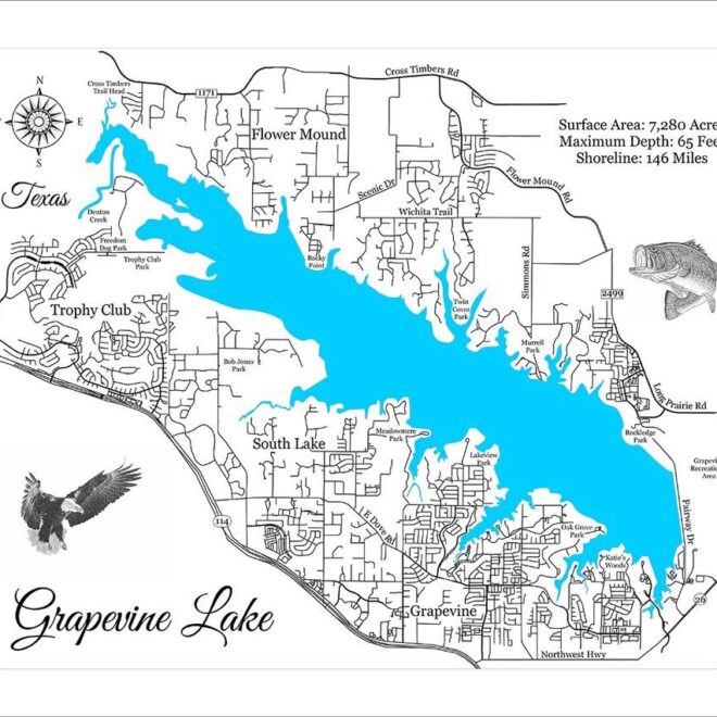 Map Of Grapevine Lake