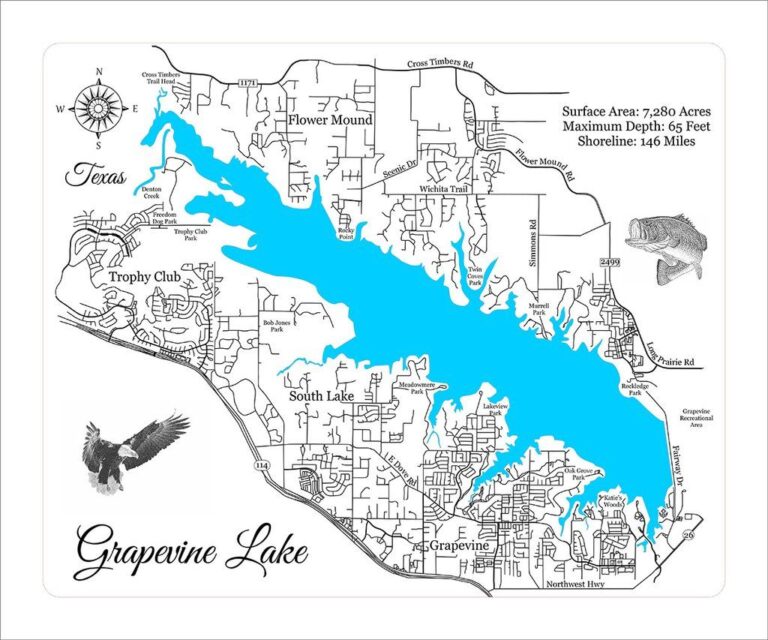 Map Of Grapevine Lake