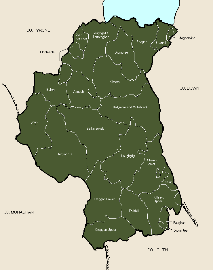 Armagh County Map Area - Map of Ireland City Regional Political