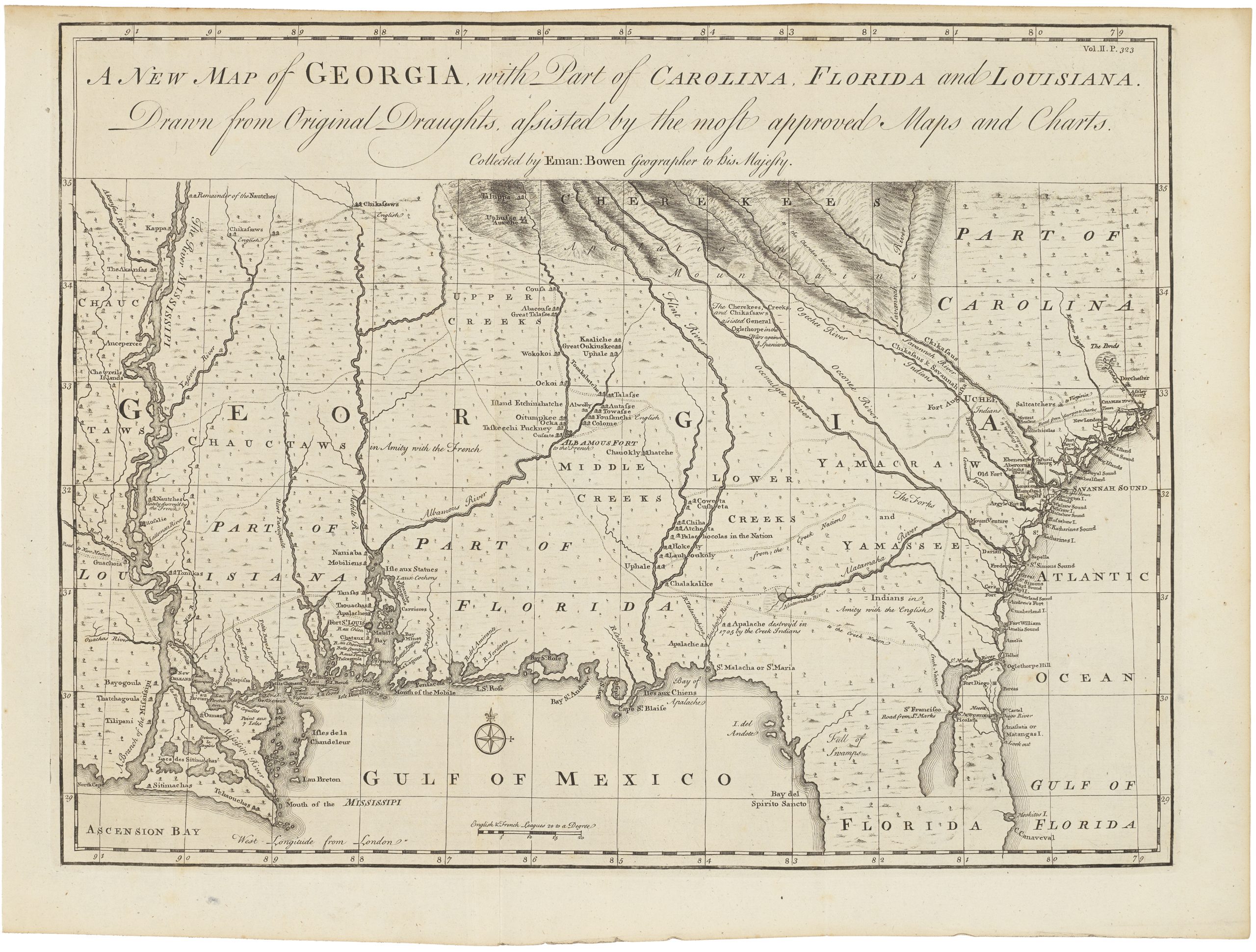 The first large-scale map of the Georgia Colony - Rare & Antique Maps