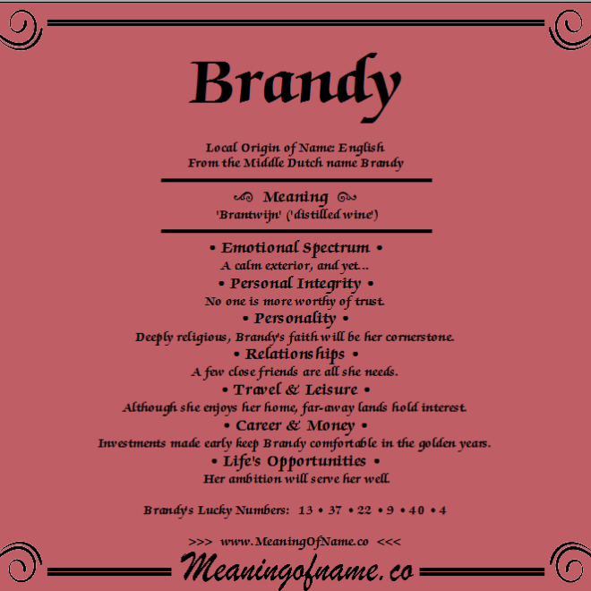 What Does The Name Brandy Mean