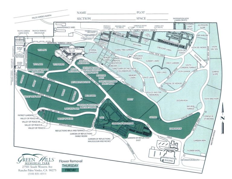 Map Of Green Hills Memorial Park