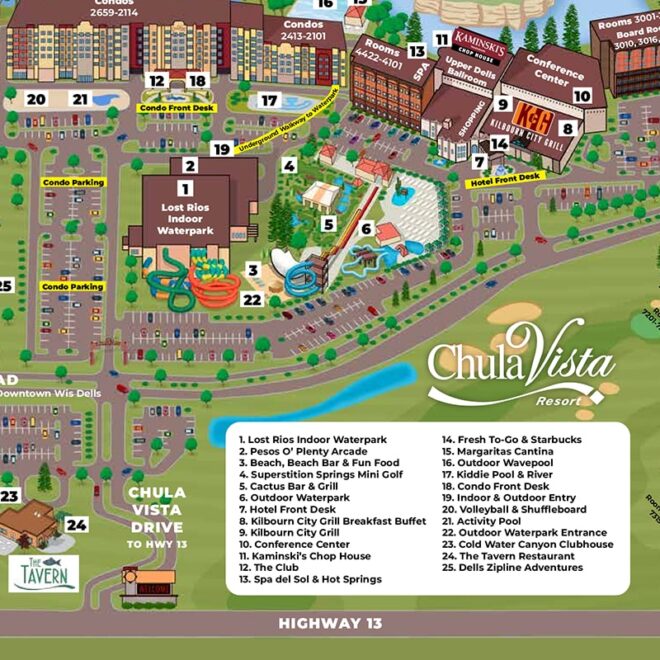 Map Of Chula Vista Resort Wisconsin Dells