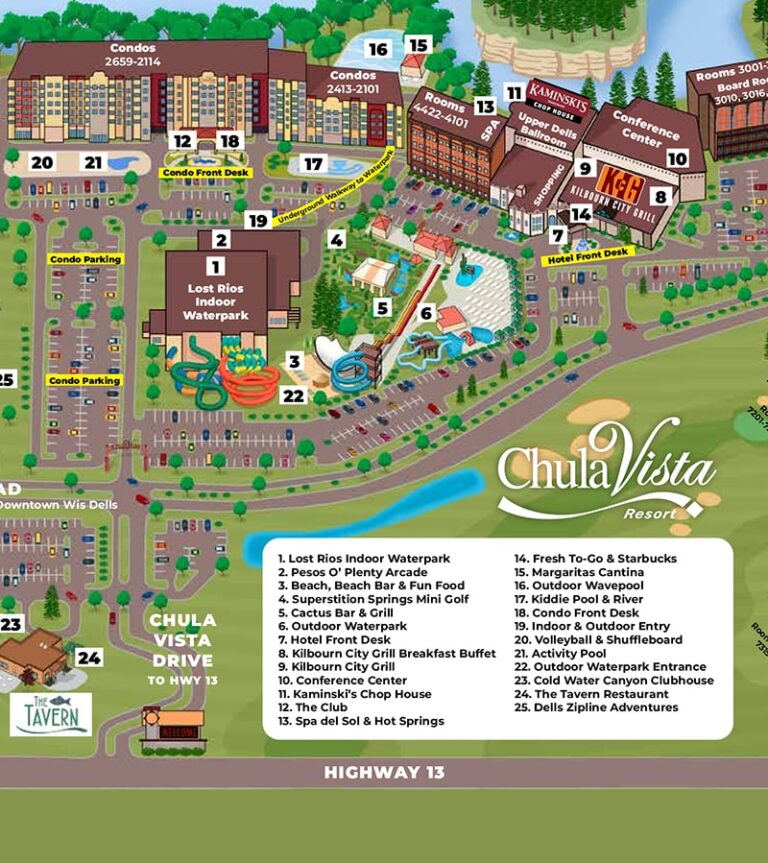 Map Of Chula Vista Resort Wisconsin Dells