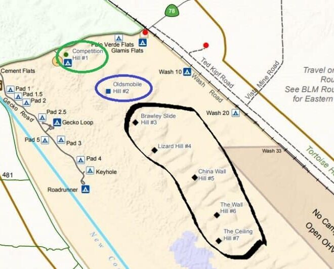 Map Of Glamis Sand Dunes