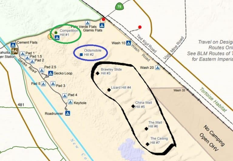 Imperial Sand Dune Recreation Area in Glamis, California