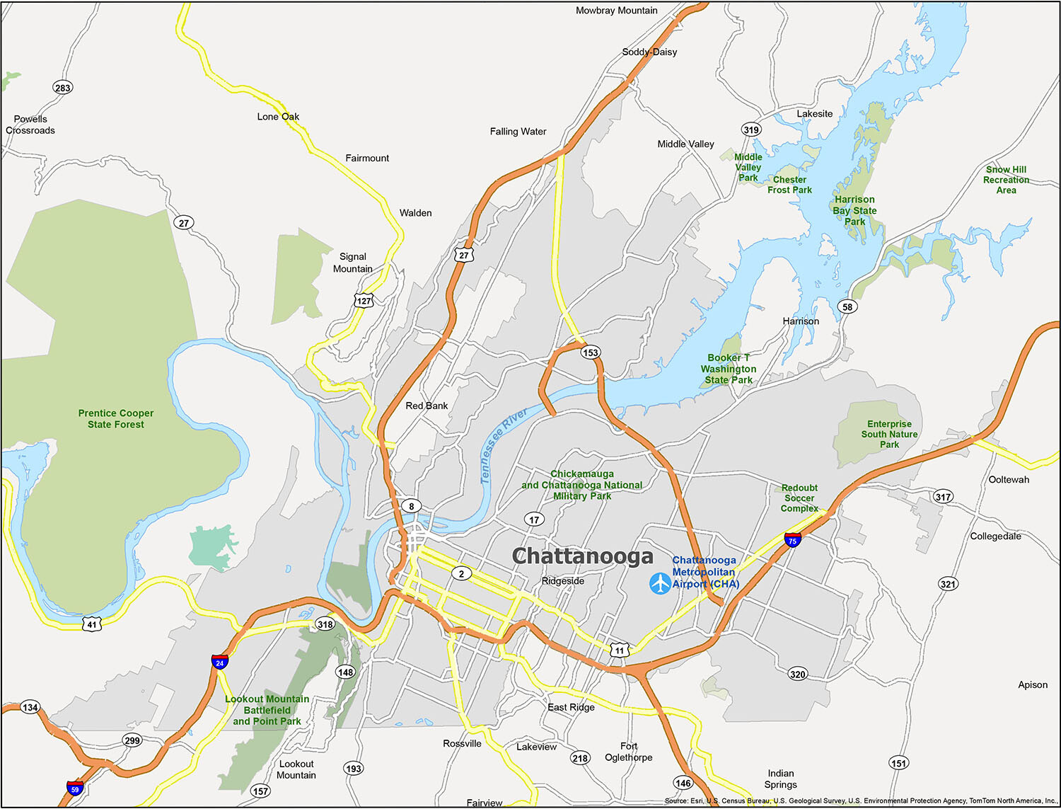 Chattanooga Map - GIS Geography