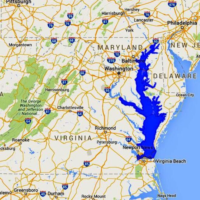 Map Of Chesapeake Bay Region