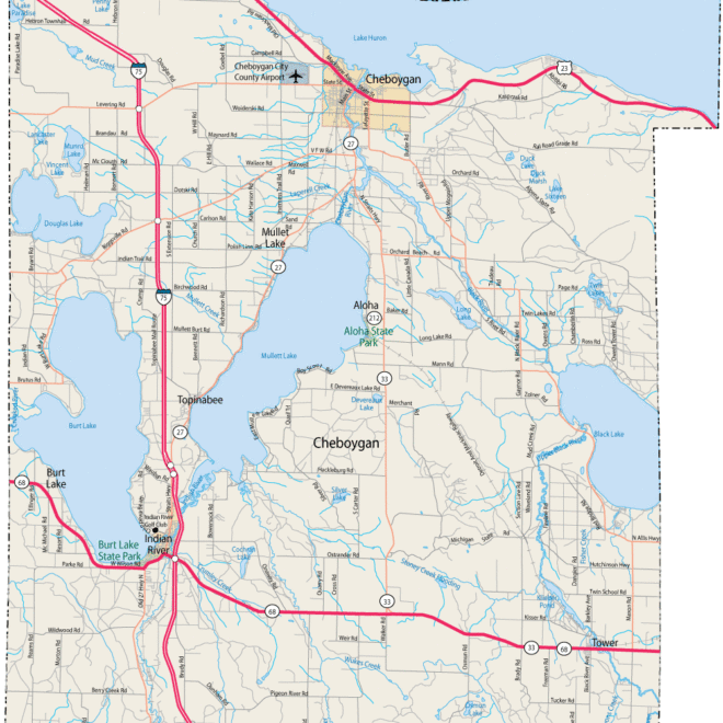 Map Of Cheboygan Mi