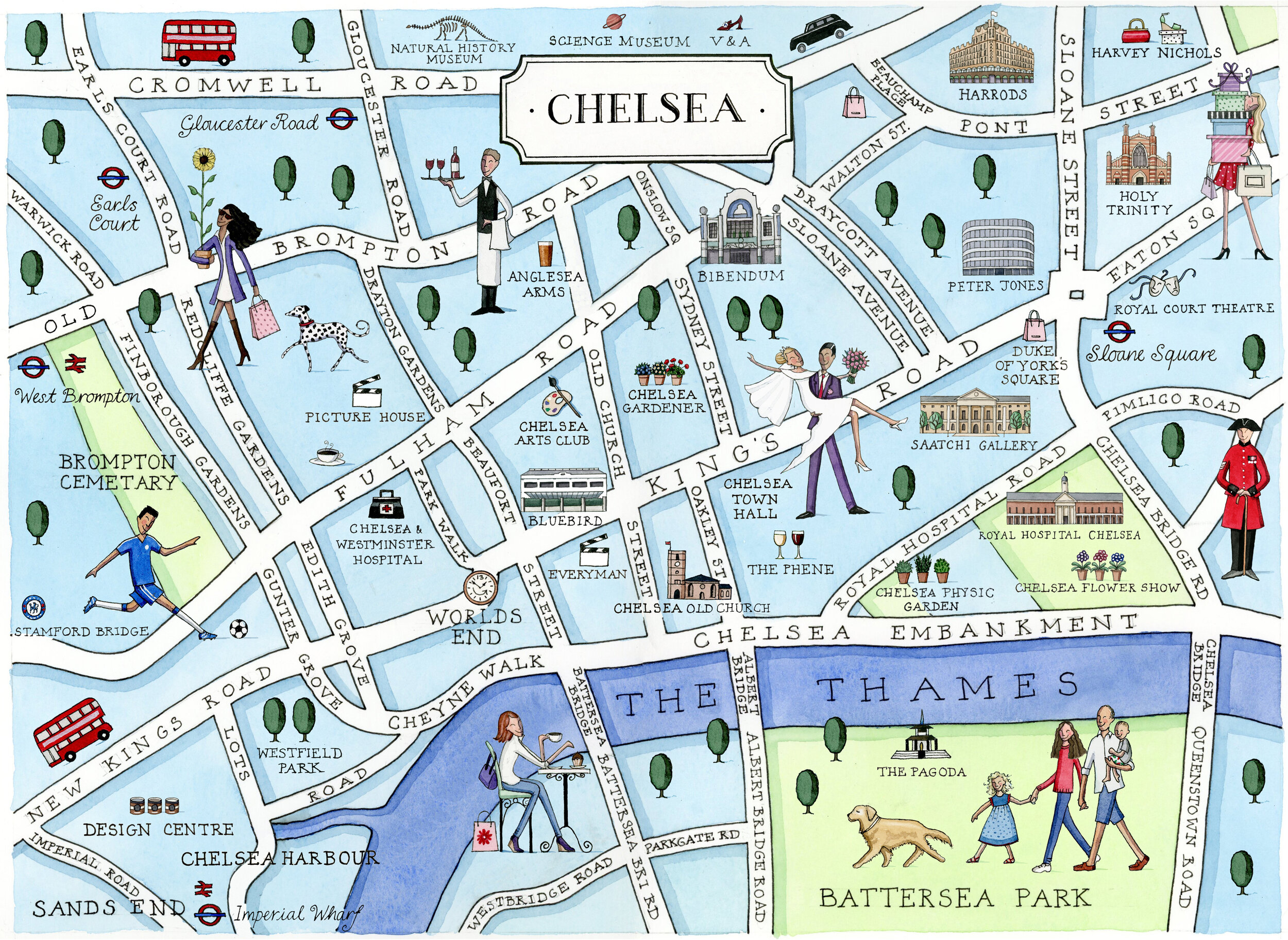 Modern Chelsea Map by Camilla Charnock
